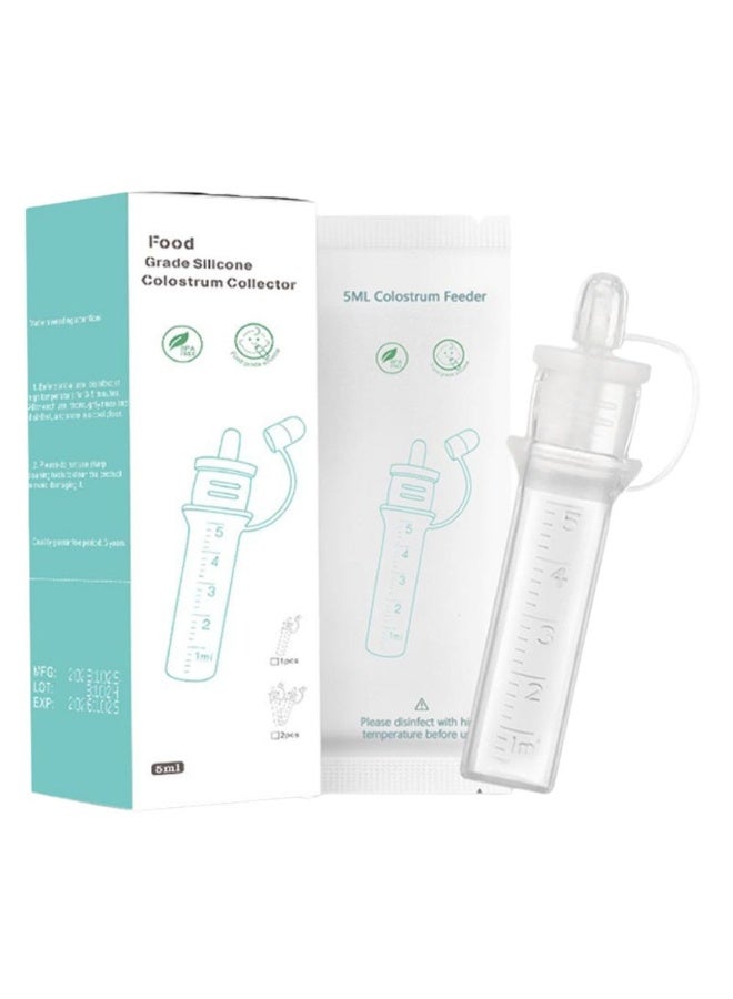 turtees Colostrum Collector Reusable Breast Milk Collector with Storage Case and Cotton Wipe, Portable Colostrum Container BPA Free - Image 1